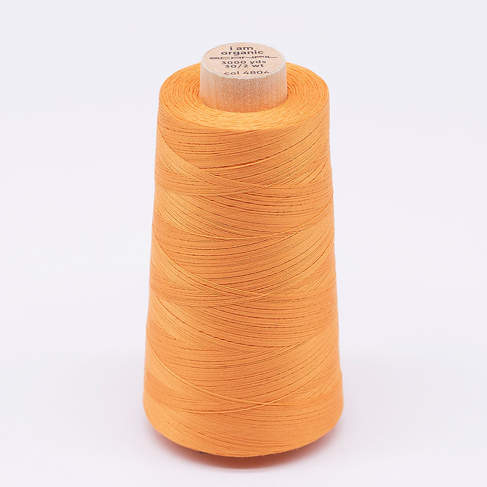SCANFIL® 30wt Organic Pima Cotton Thread 3000 yd Cone - 4804 Blazing Orange