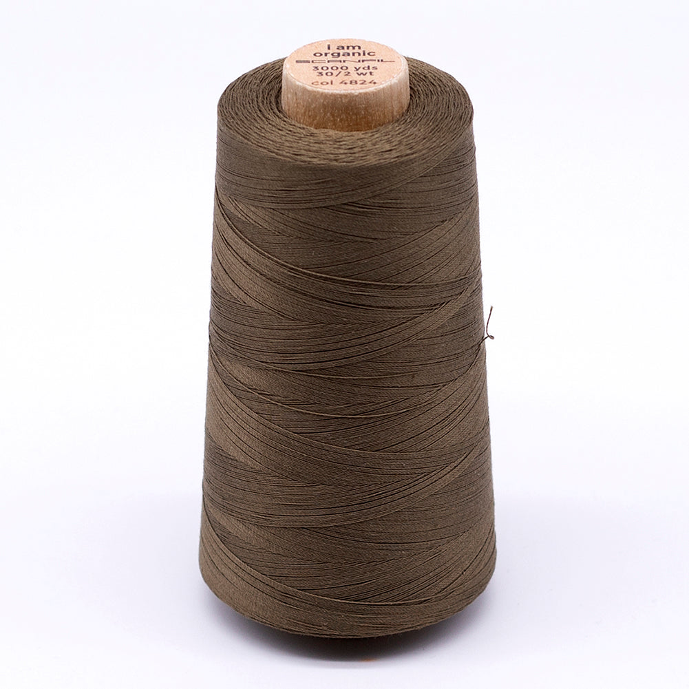SCANFIL® 30wt Organic Pima Cotton Thread 3000 yd Cone - 4824 Lead Gray