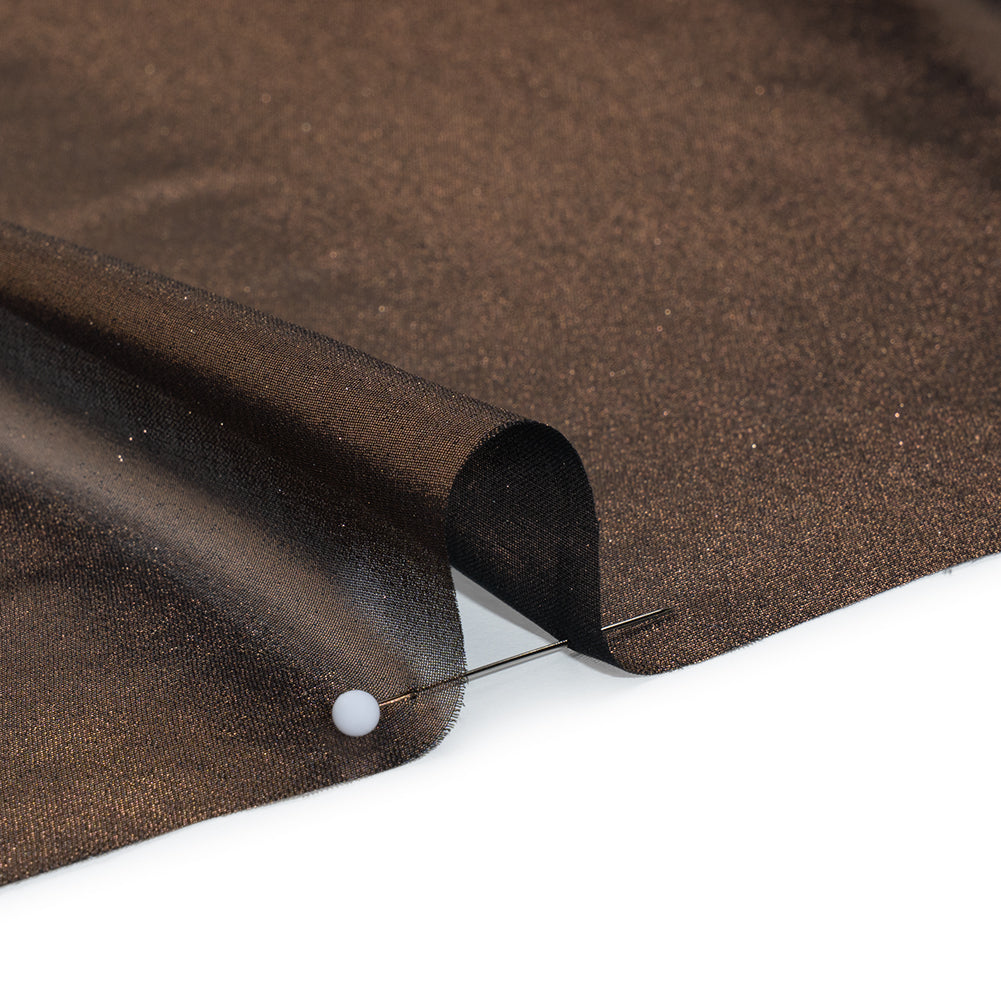 Liquid Sheen Metallic Polyester Chiffon - Copper on Black - Liquid Sheen Chiffon Collection
