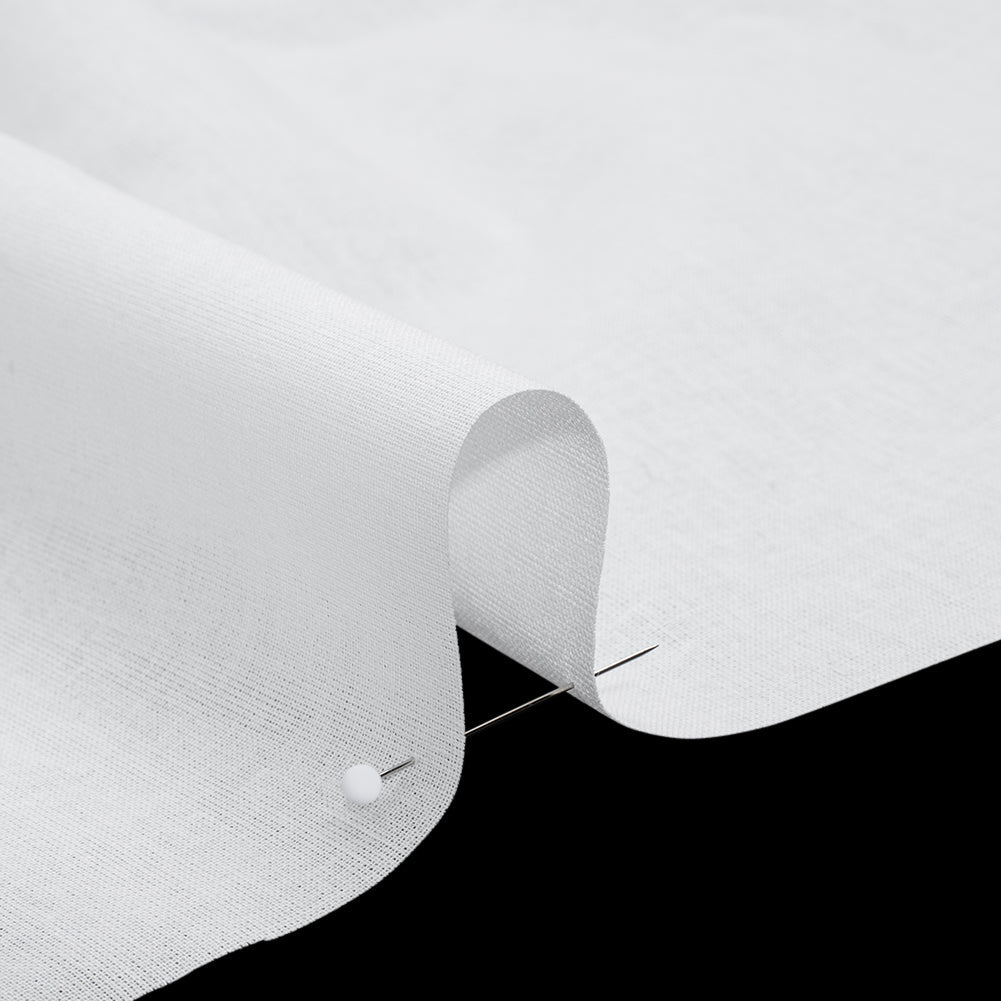 Stiff Woven Cotton Fusible Interlining - White - Deadstock