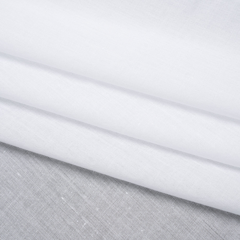 Lightweight Cotton Fusible Woven Interlining - White - Deadstock