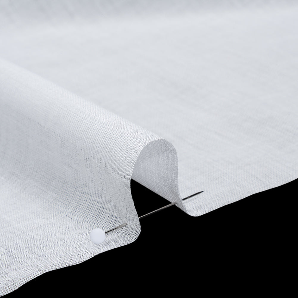 Lightweight Cotton Fusible Woven Interlining - White - Deadstock