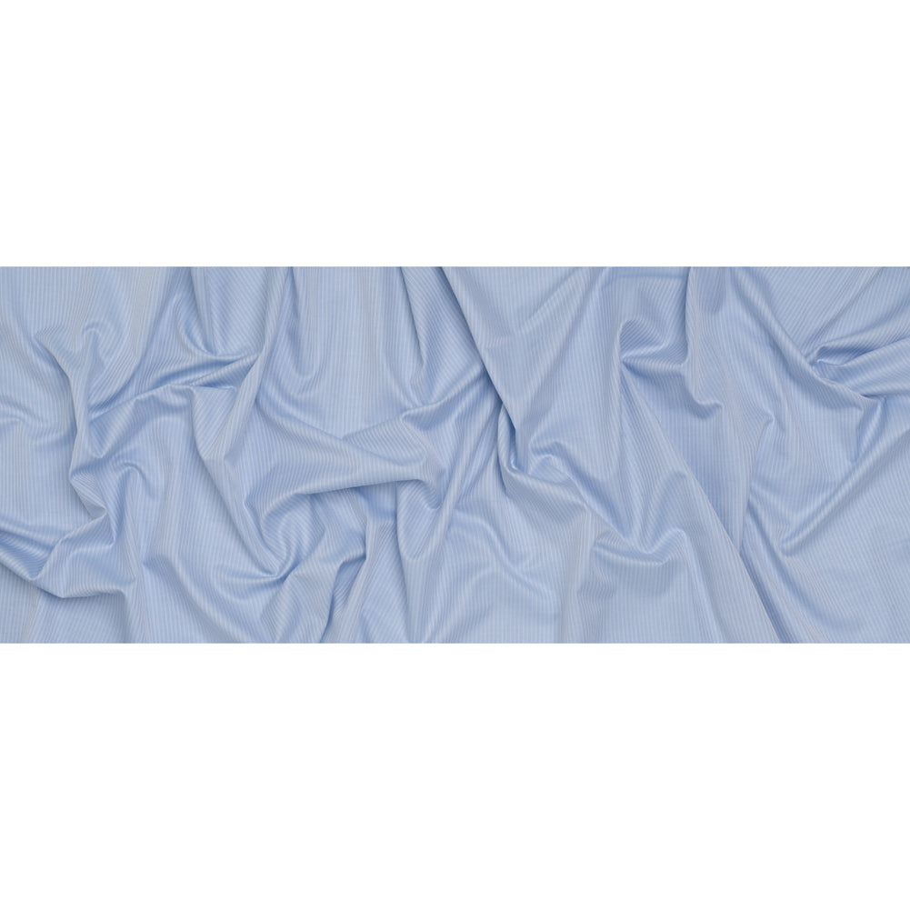 Cotton Herringbone Twill - Blue and White Stripes - Deadstock