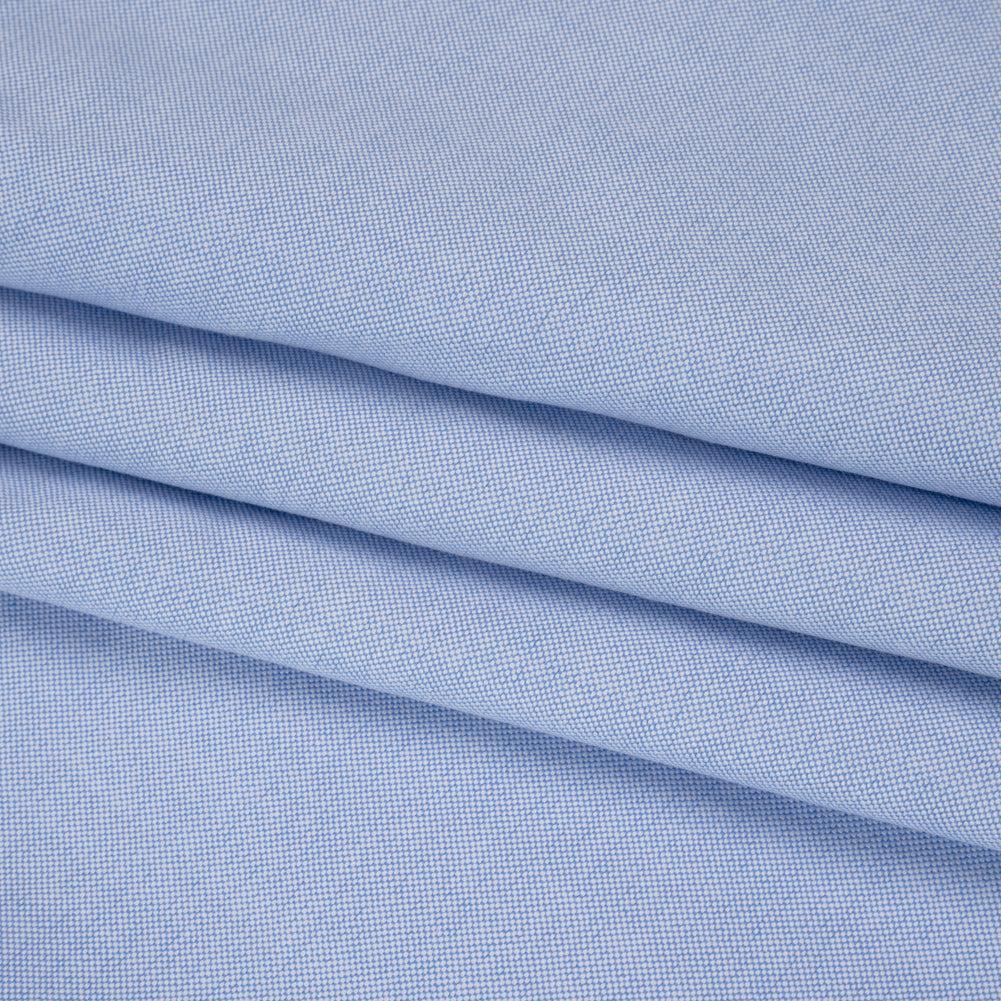 Cotton Oxford Shirting - Light Blue and White - Deadstock