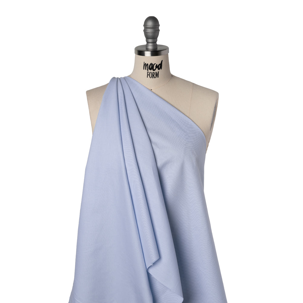 Cotton Oxford Shirting - Pale Blue and White - Designer Deadstock