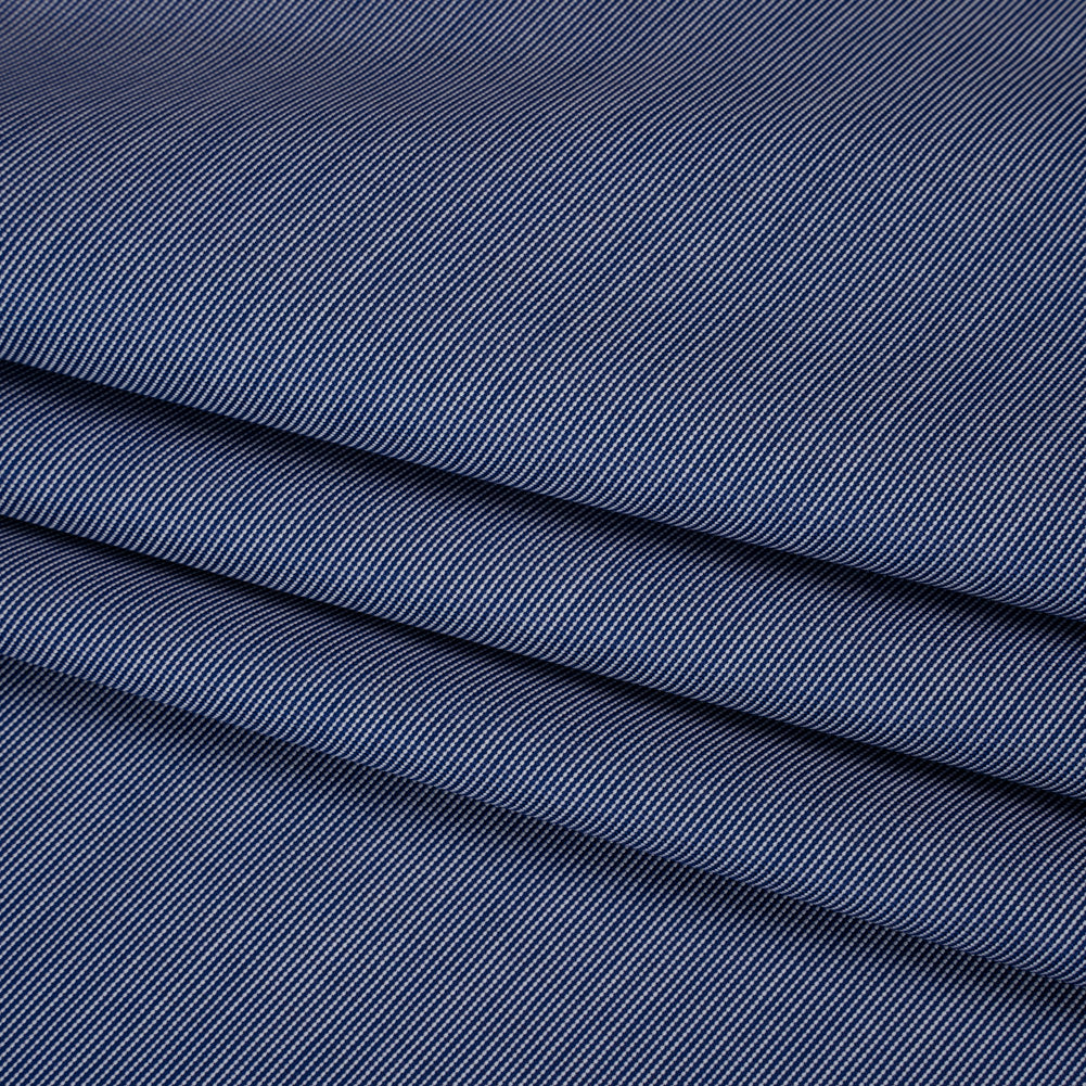 Cotton Shirting - Cobalt Blue and White - Deadstock