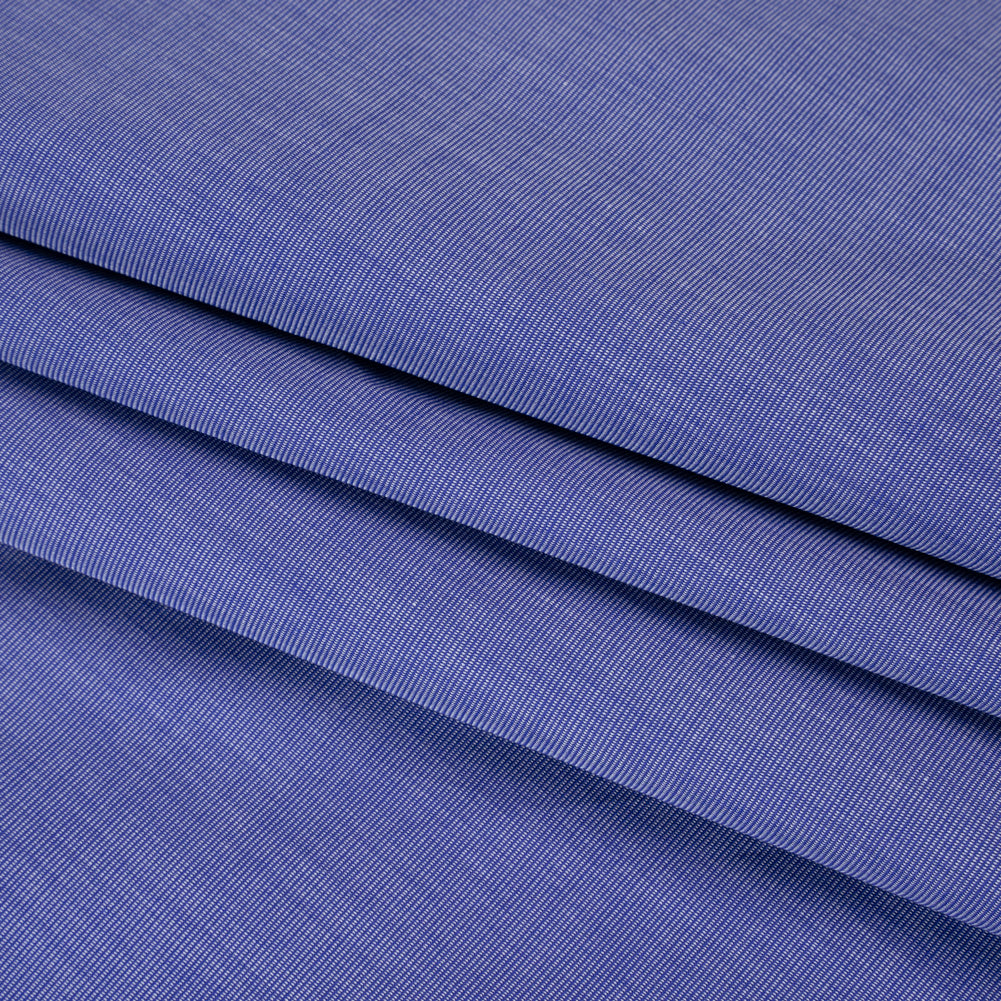 Cotton Shirting - Bright Blue and White - Deadstock