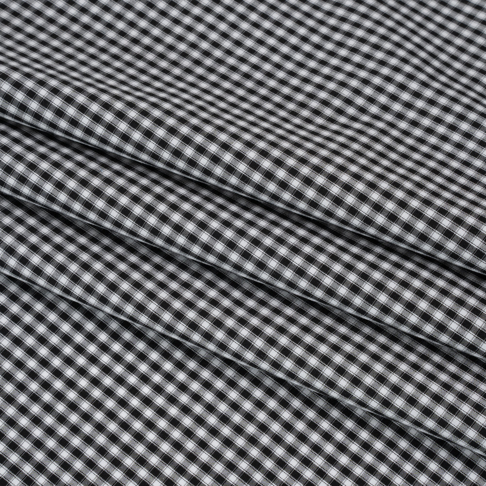 Cotton Shirting - Black and White Checks - Deadstock