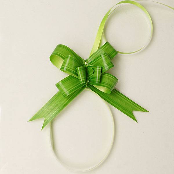 Green Leaf Pull Bow 3 '' X 12 EACH / PACKAGE - 1 / ROLL