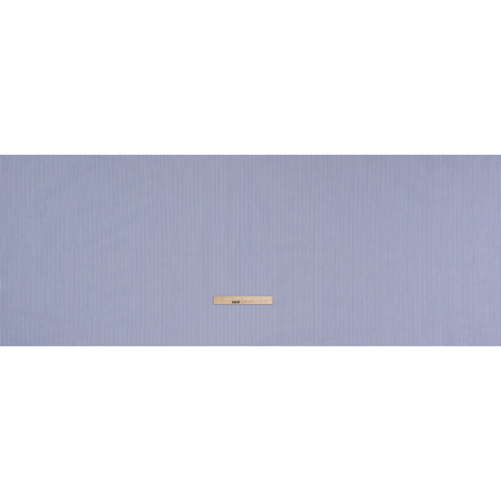 Cotton Poplin Shirting - Blue and White Candy Stripes - Designer Deadstock