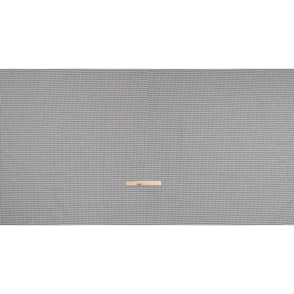 Cotton Twill - Charcoal, Light Gray and White Houndstooth - Deadstock
