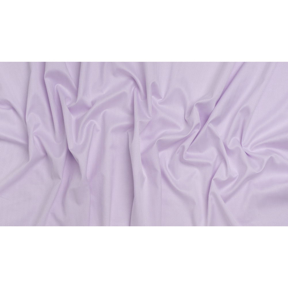 Cotton Jacquard Shirting - Light Purple and White Herringbone - Deadstock