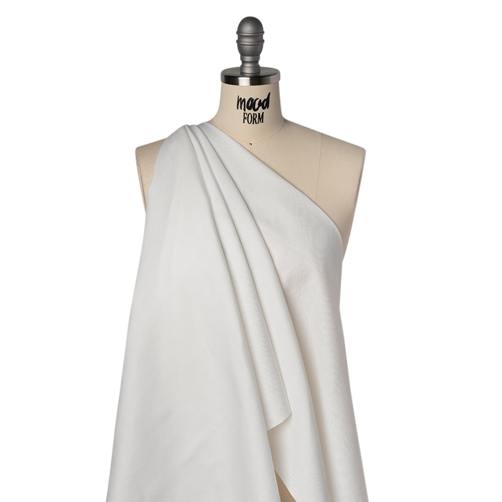 Textured Cotton Woven Shirting - Ivory - Deadstock