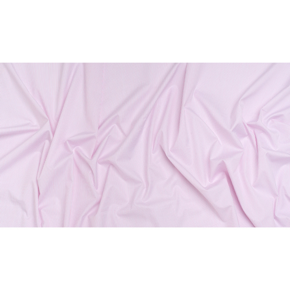 Cotton Twill Shirting - Light Pink, Pale Gray and White Shadow Pinstripes - Deadstock