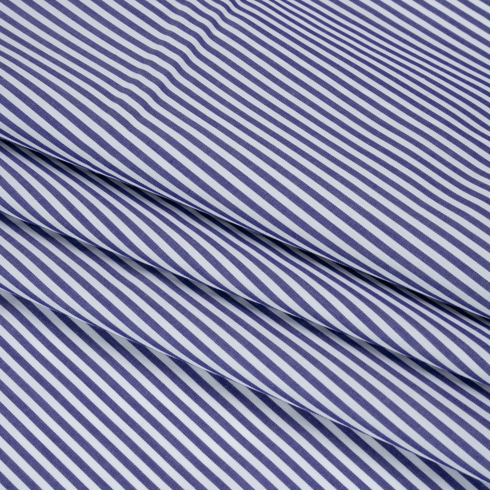 Cotton Shirting - Blue and White Candy Stripes - Deadstock