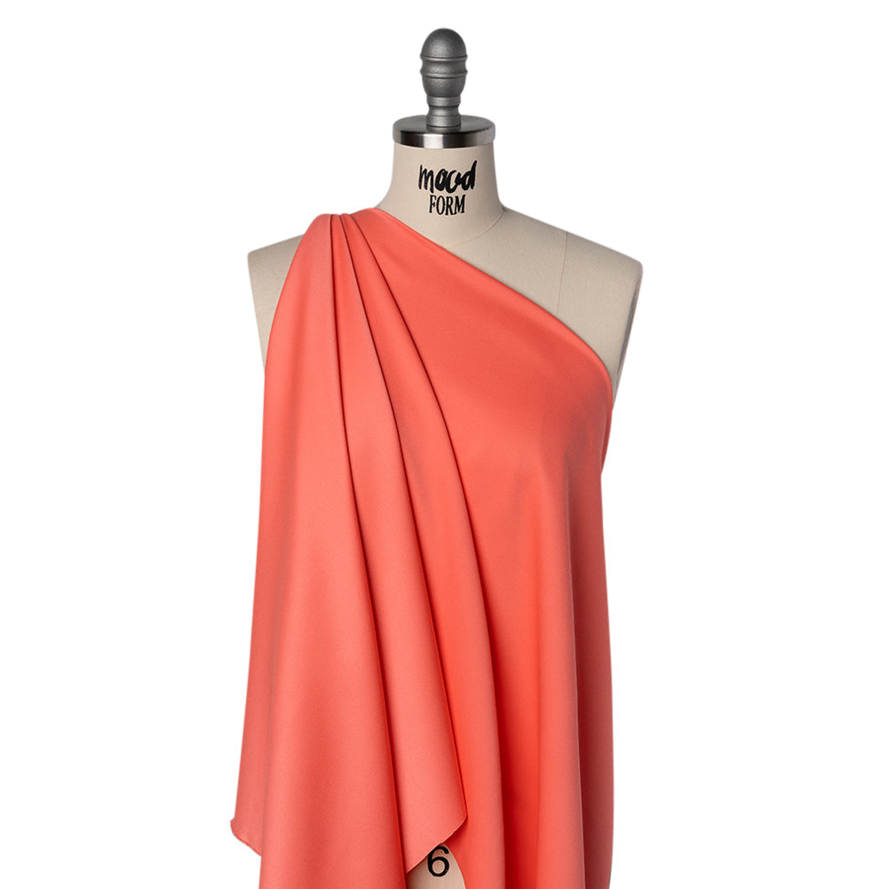Satin Faced Polyester Crepe by Trina Turk - Coral Lily - Designer Deadstock