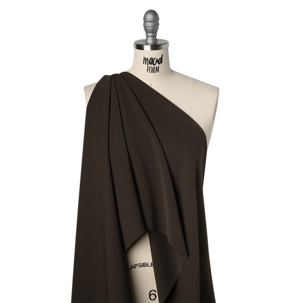 Soft Lightweight Polyester Gabardine - Dark Brown - Stefanie Collection