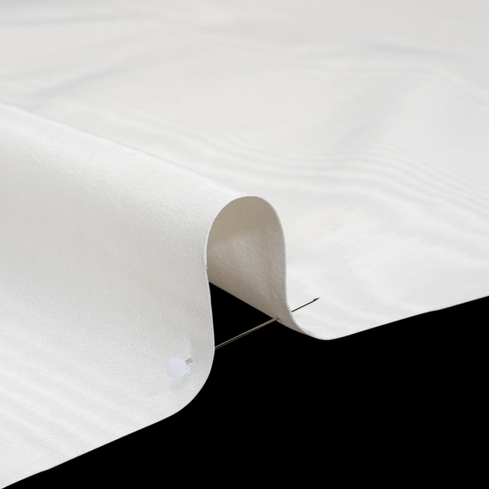 Lightweight Polyester Bengaline Moire - Ivory - Louisa Collection