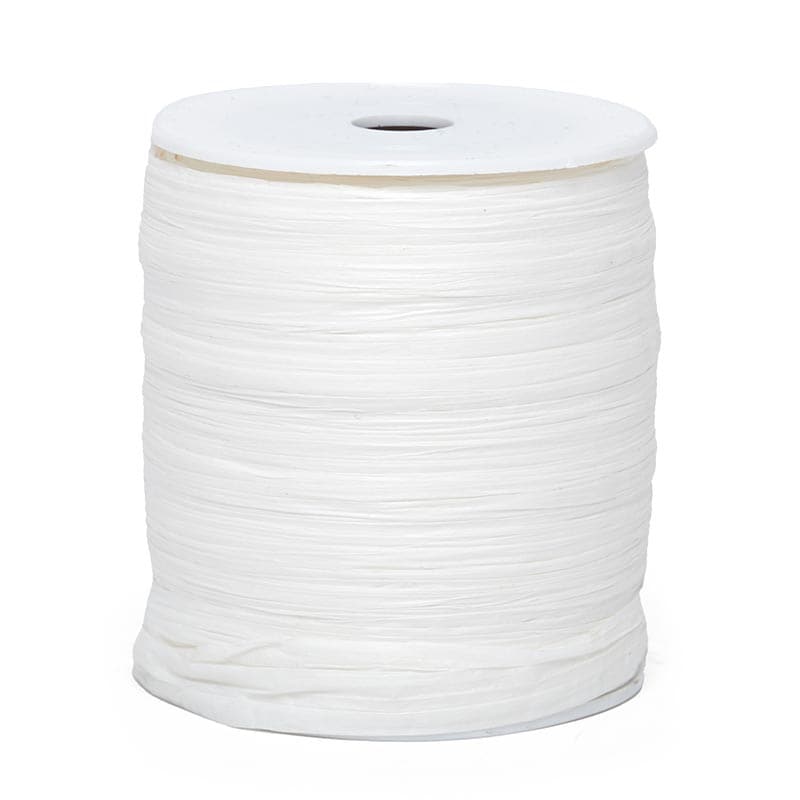 Paper Raffia Ribbon 1/4 '' X 100 yd White Color 1 / roll