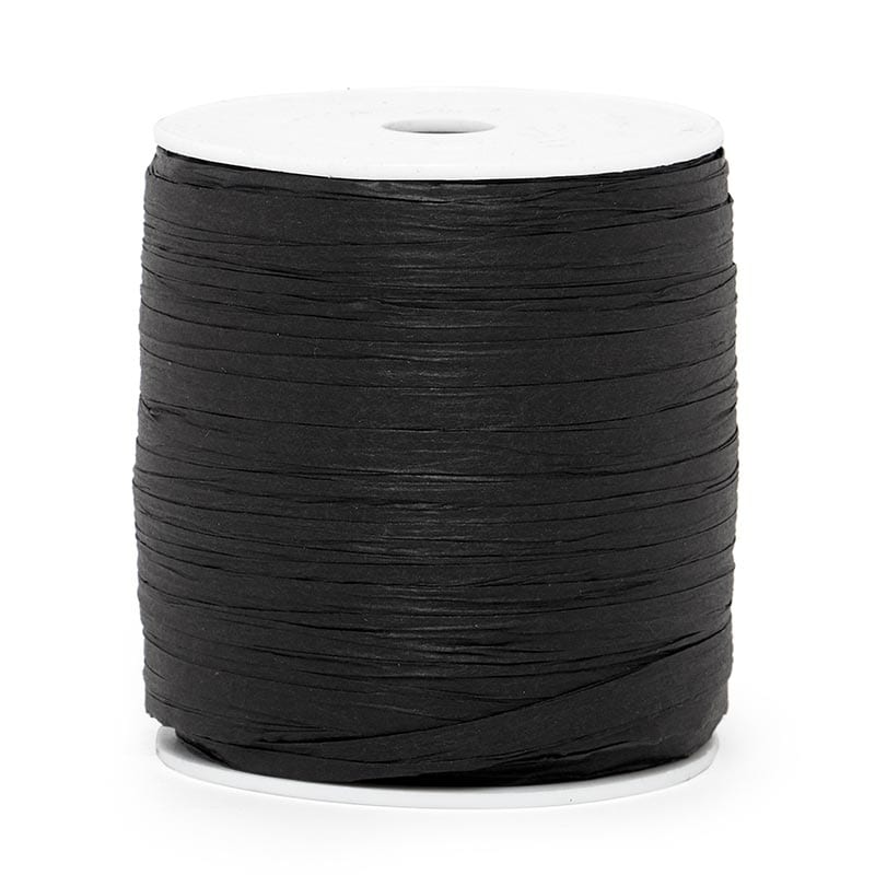 Paper Raffia Ribbon 1/4 '' X 100 yd Black Color 1 / roll