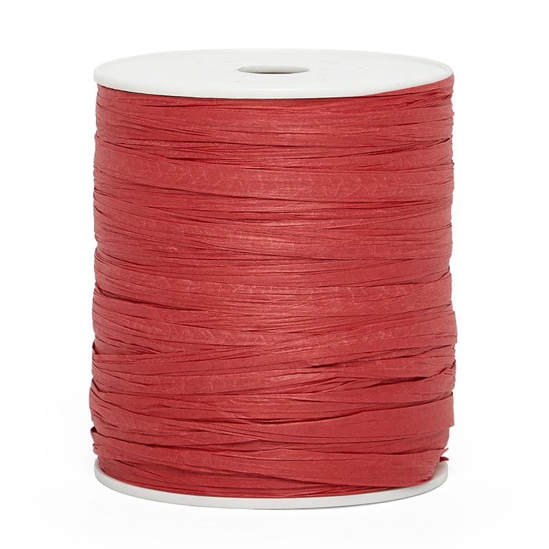 Paper Raffia Ribbon 1/4 '' X 100 yd Red Color 1 / roll