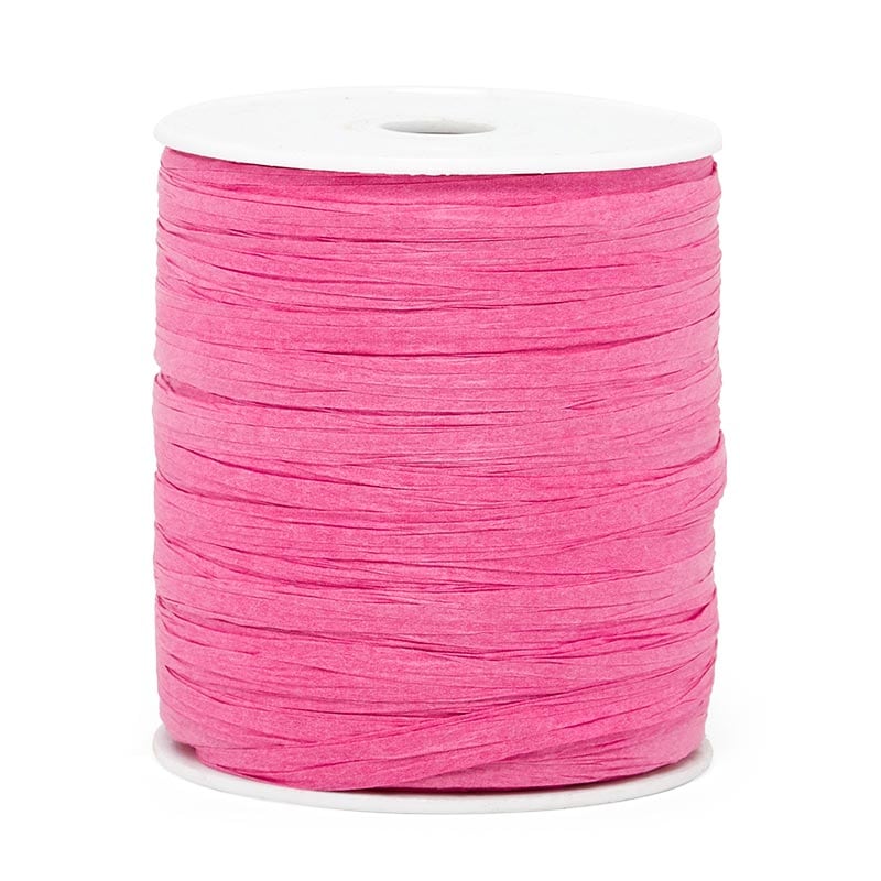 Paper Raffia Ribbon 1/4 '' X 100 yd Hot Pink Color 1 / roll