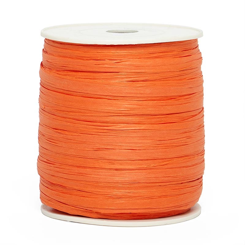 Paper Raffia Ribbon 1/4 '' X 100 yd Orange Color 1 / roll