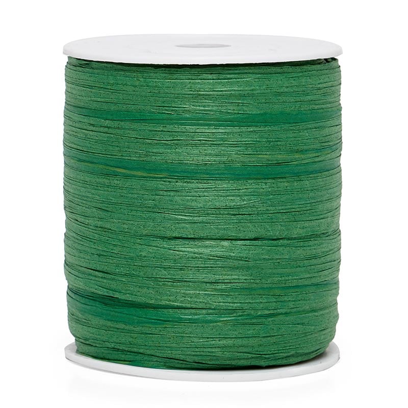 Paper Raffia Ribbon 1/4 '' X 100 yd Emerald Color 1 / roll