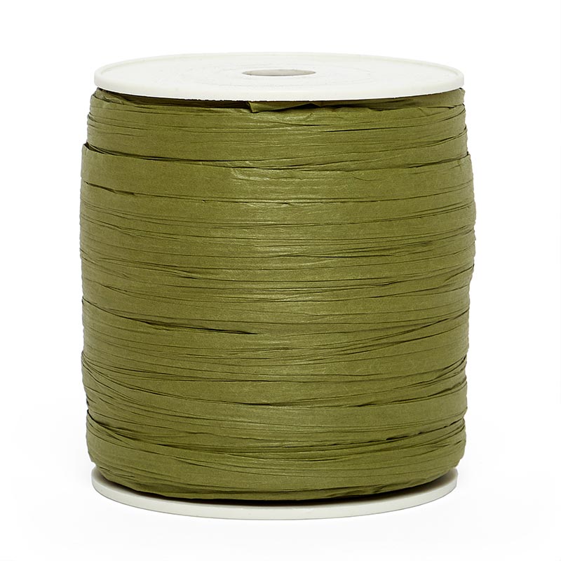 Paper Raffia Ribbon 1/4 '' X 100 yd Moss Color 1 / roll