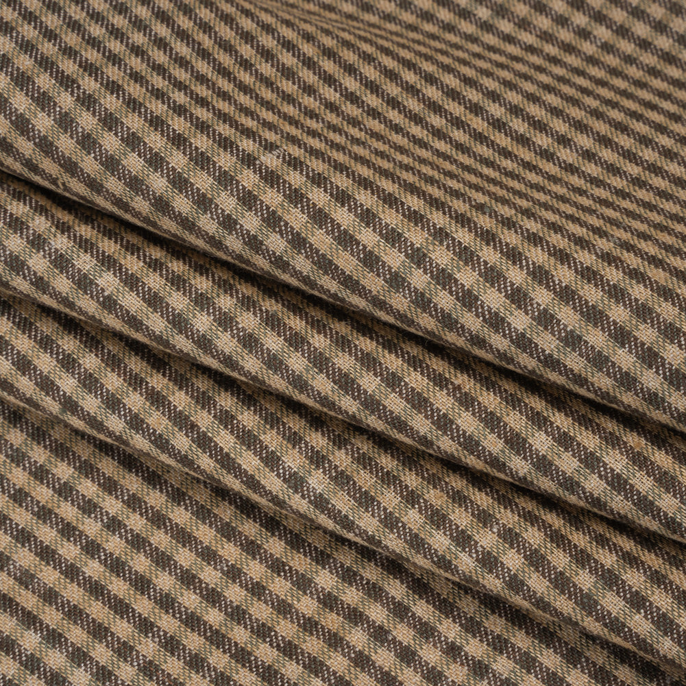 Linen Twill - Taupe and Beige Checks