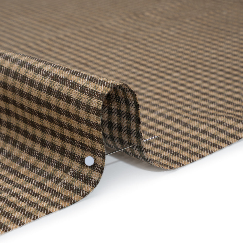 Linen Twill - Taupe and Beige Checks