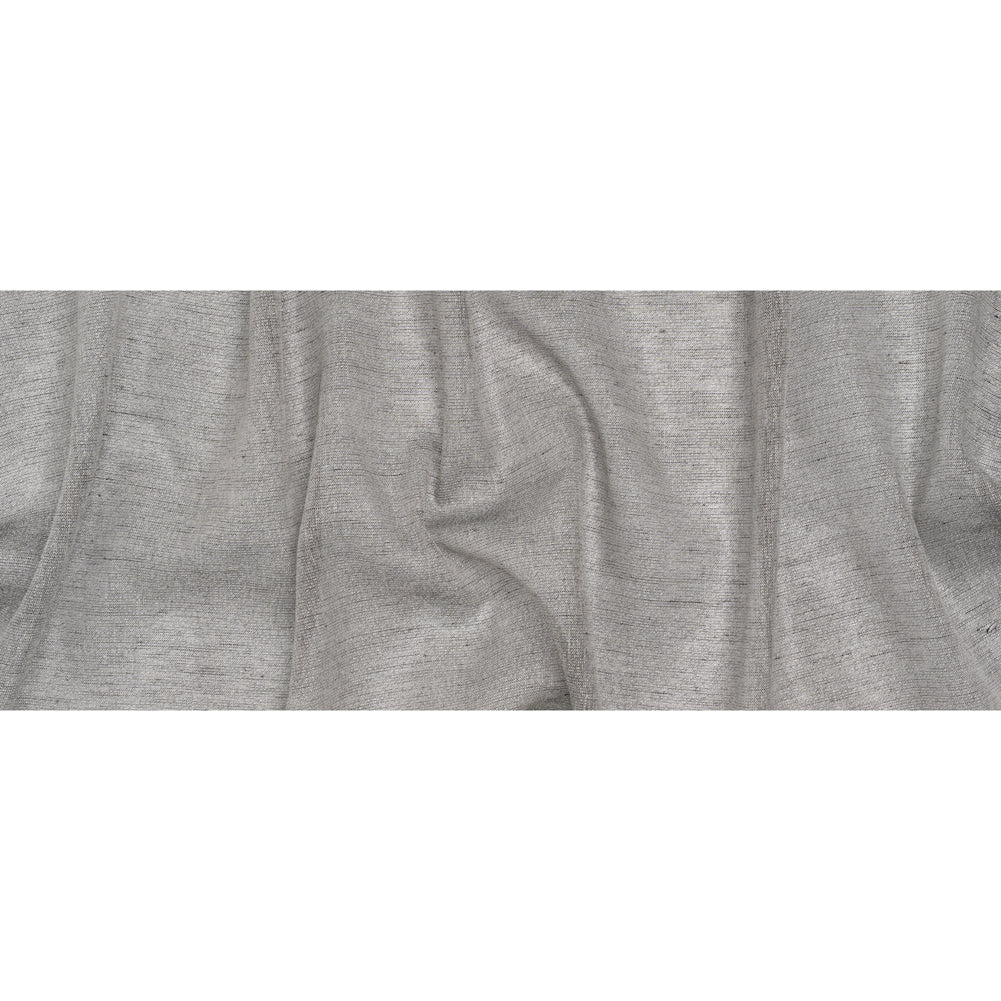 Two-Tone Metallic Linen Scrim - Black, White and Silver