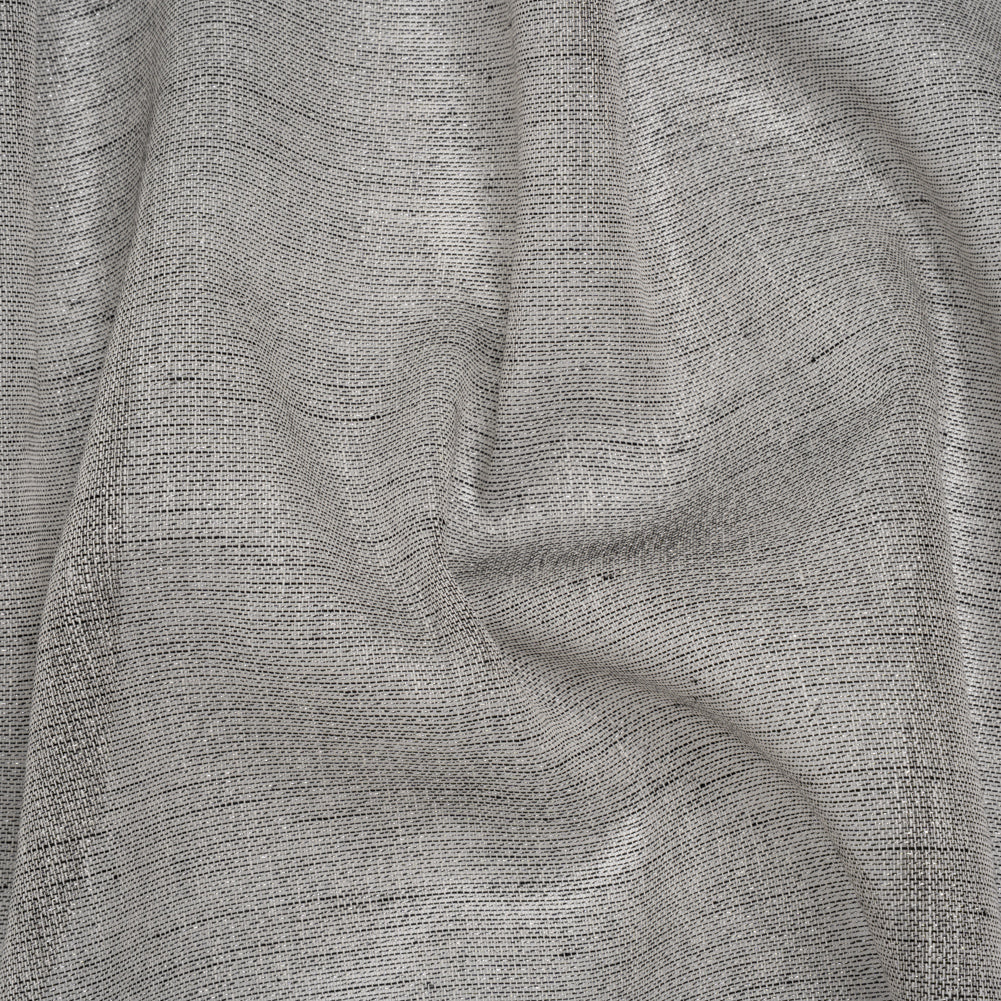 Two-Tone Metallic Linen Scrim - Black, White and Silver