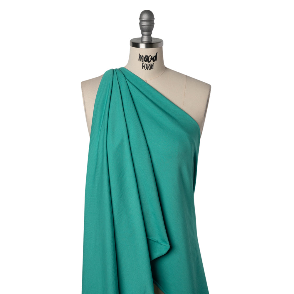 Stretch Cotton and Modal French Terry - Baltic Green - Deadstock