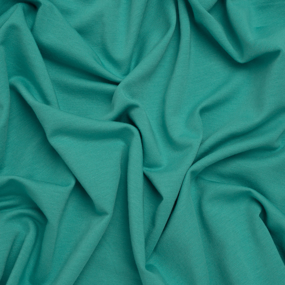 Stretch Cotton and Modal French Terry - Baltic Green - Deadstock