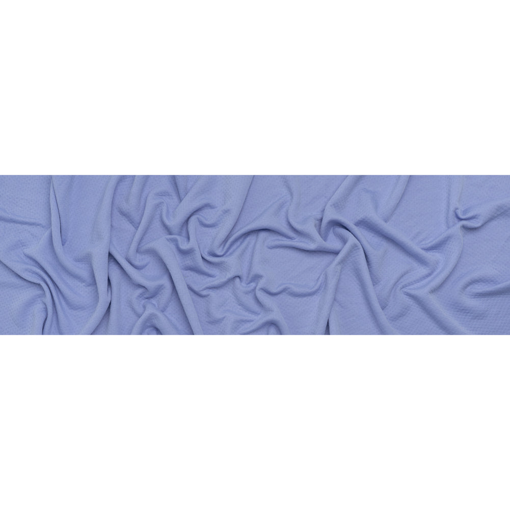 Polyester and Rayon Quilt Textured Double Knit - Country Blue Polka Dots - Deadstock