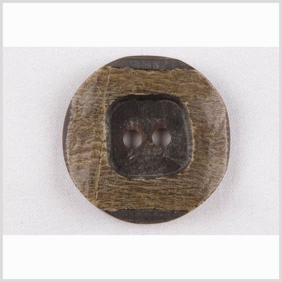 Black/Natural Horn Coat Button - 44L/28mm