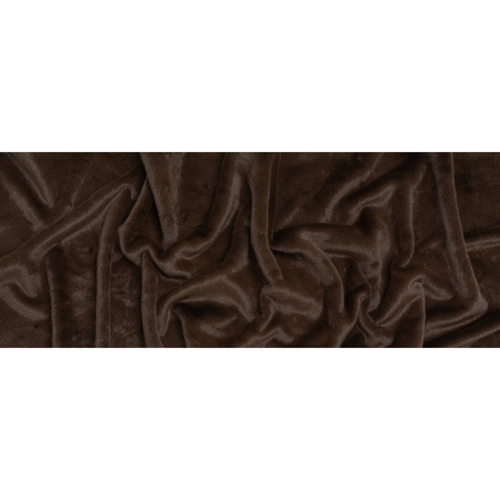 Short Pile Recycled Polyester Faux Fur - Brown