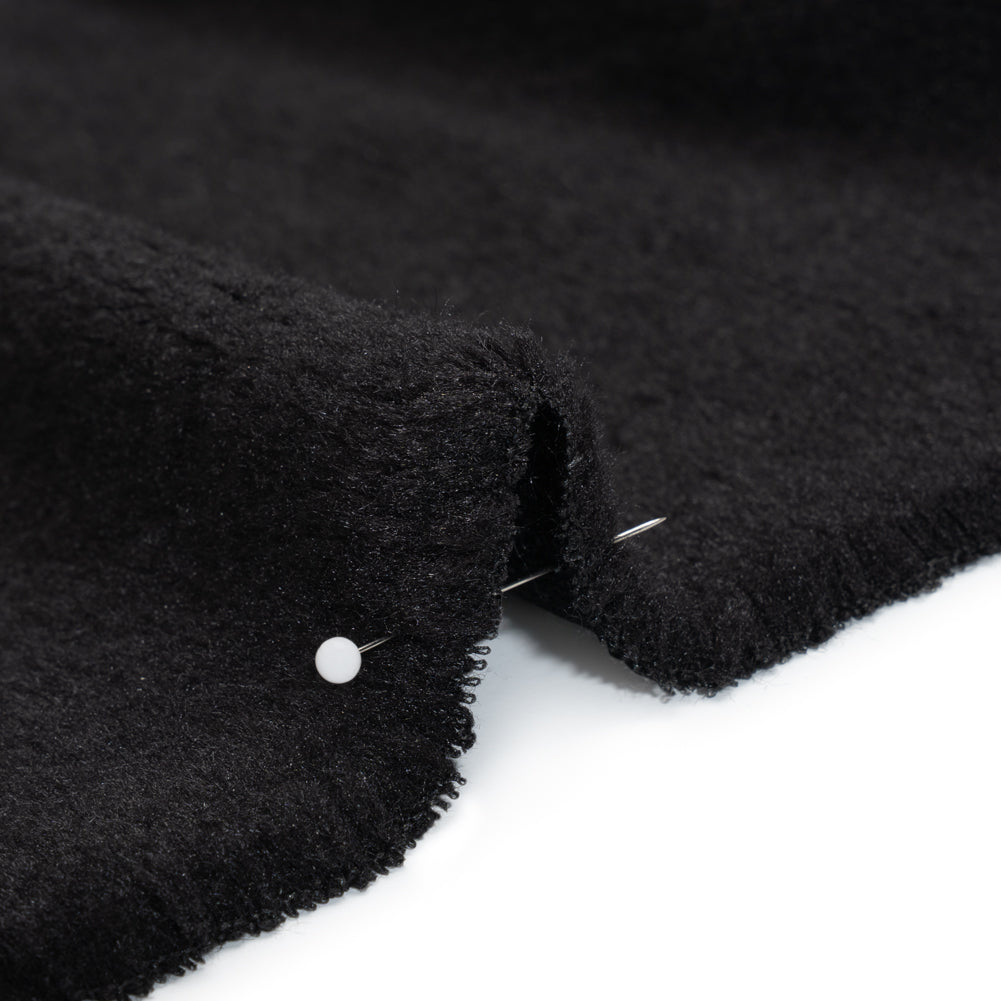 Super Short Pile Wool Blend Faux Sherling - Black