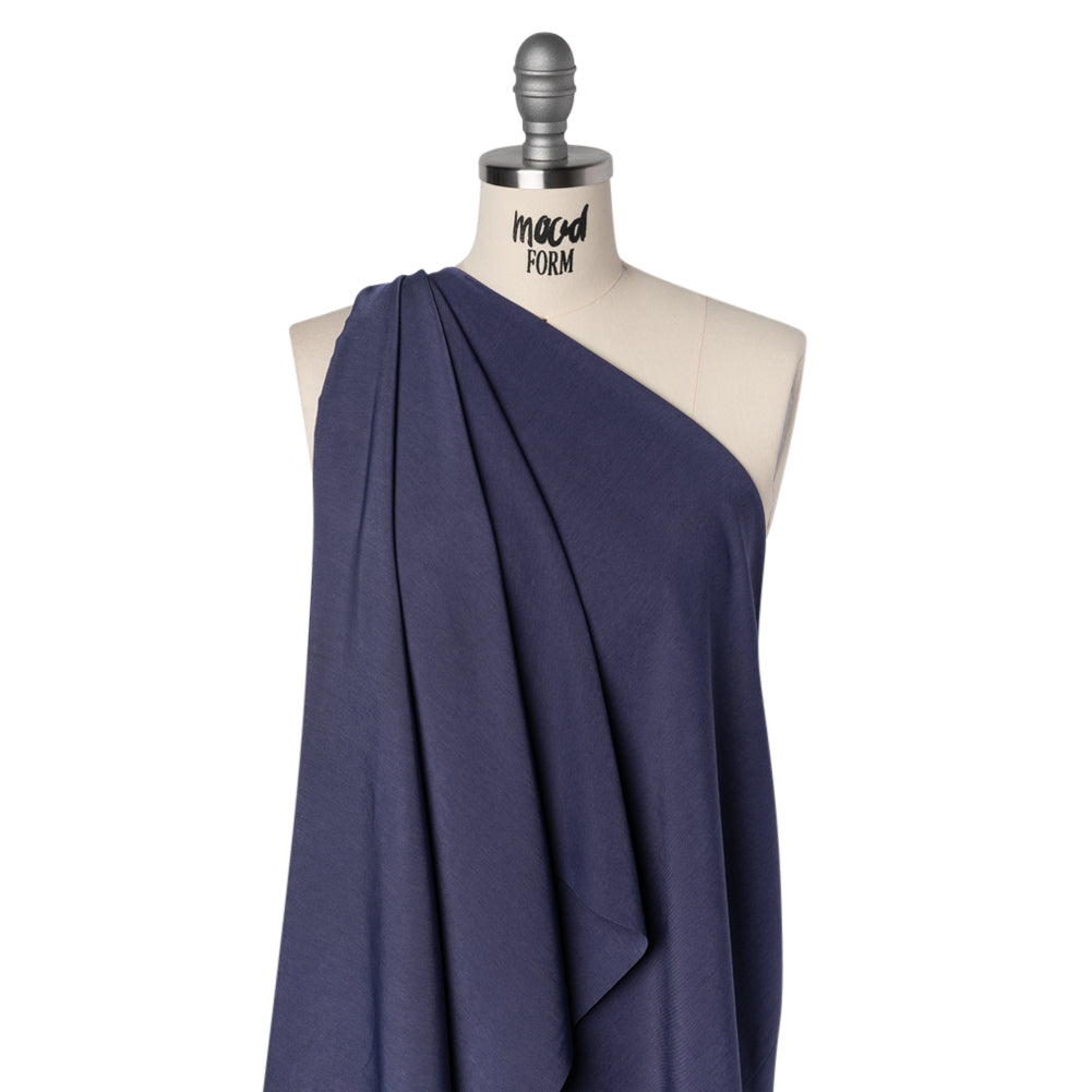 Polyester Peachskin - Denim Blue - Deadstock