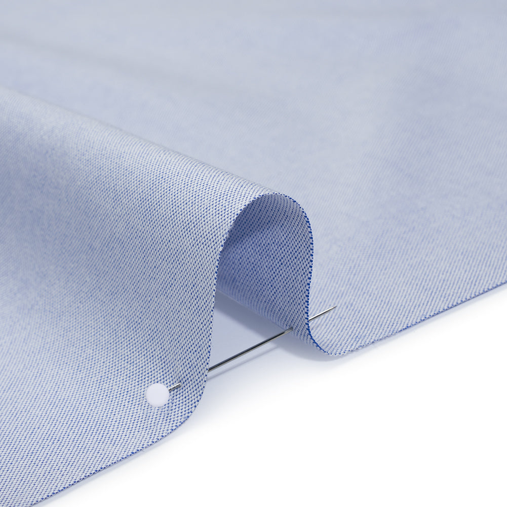 Cotton Oxford Shirting - Bright Blue and White - Deadstock