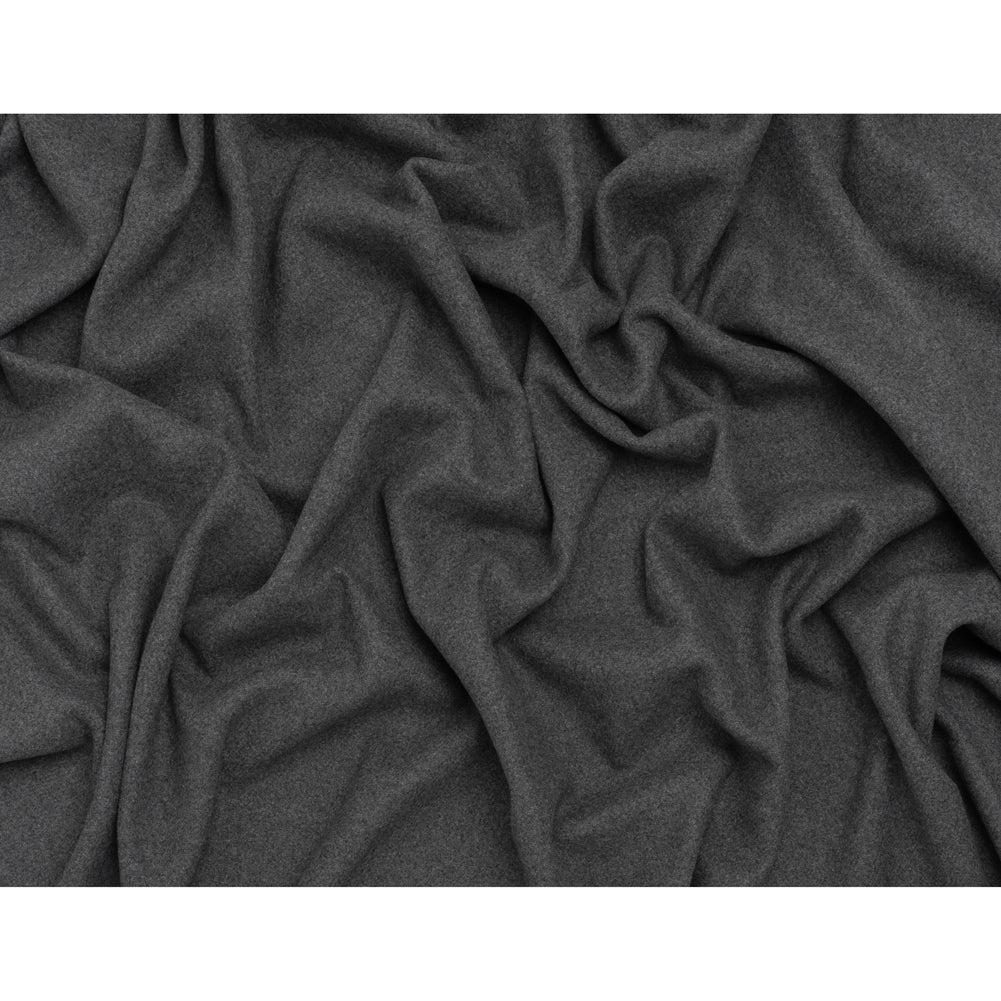 Recycled Brushed Wool Blend Twill Coating - Lead Gray - Made in Italy - Maeve Collection