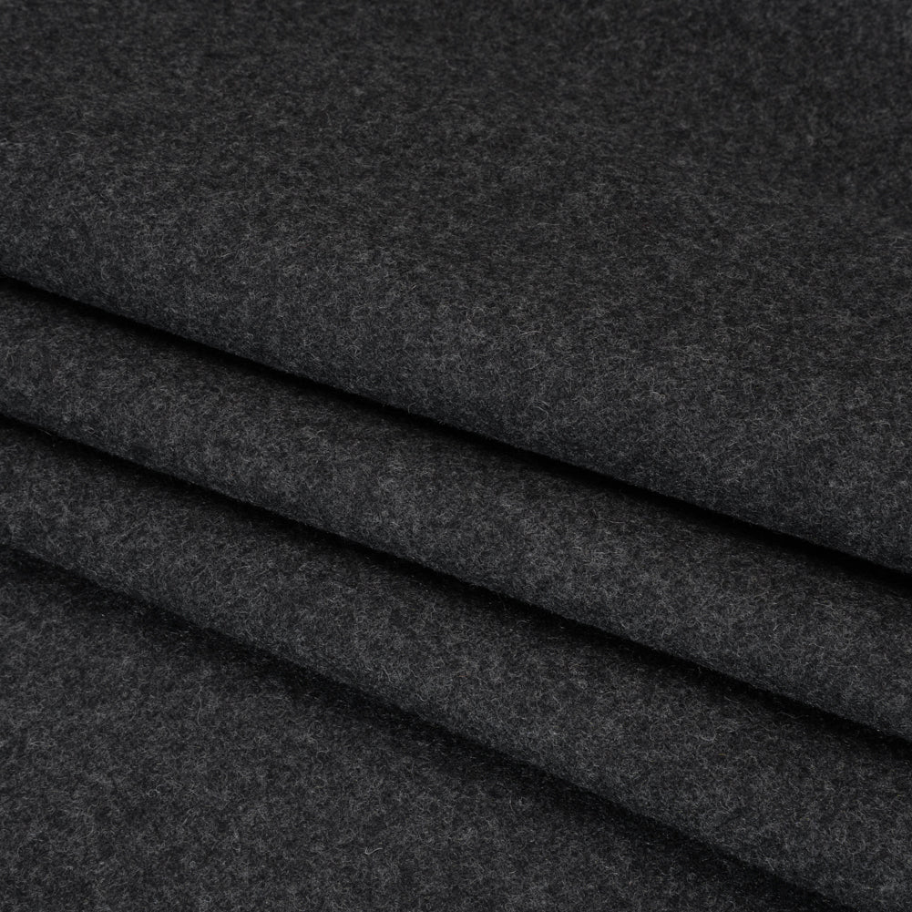 Recycled Brushed Wool Blend Twill Coating - Smoke Gray - Made in Italy - Maeve Collection