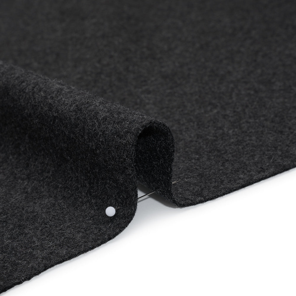 Recycled Brushed Wool Blend Twill Coating - Smoke Gray - Made in Italy - Maeve Collection