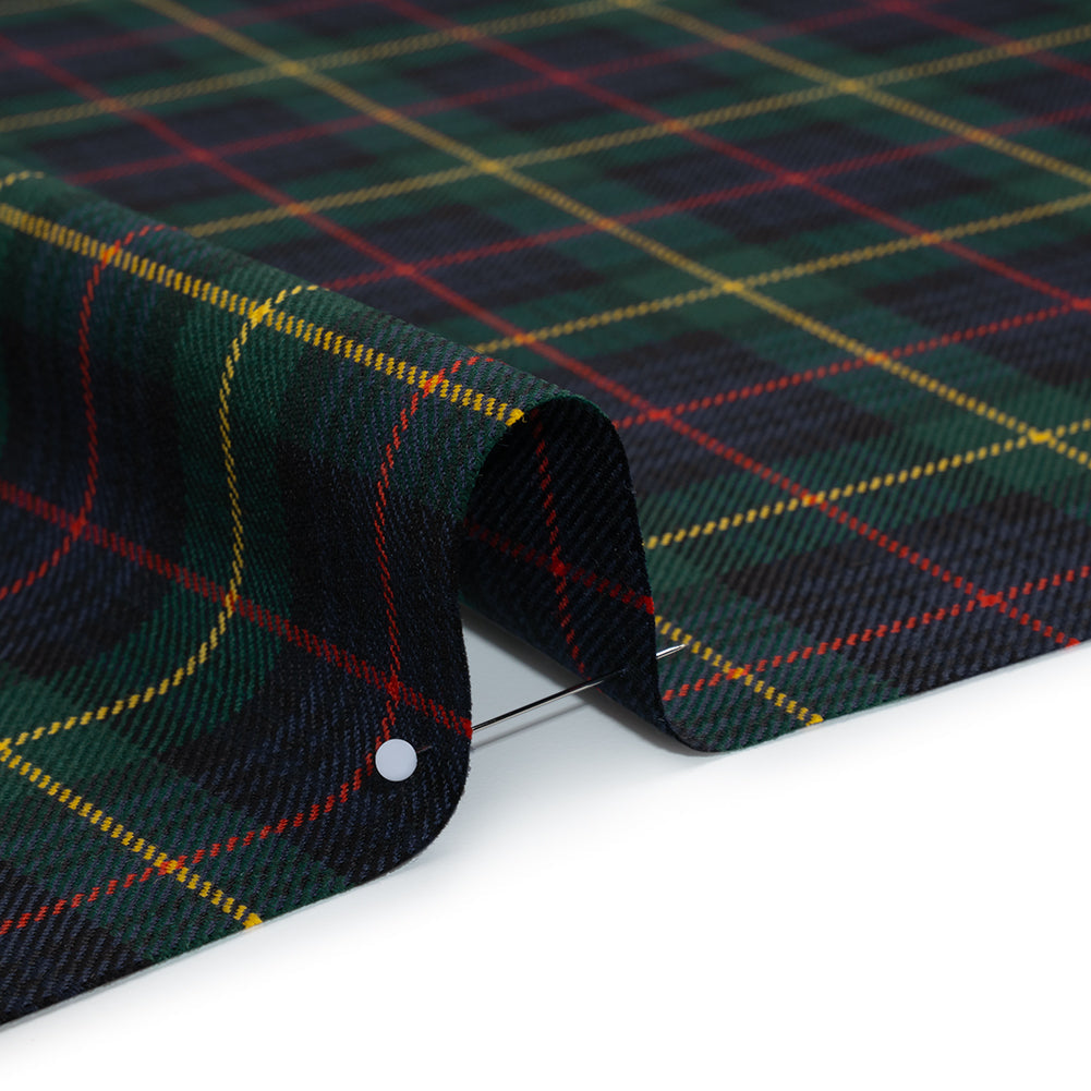 Virgin Wool Twill Made in Italy - Blue, Green, Red and Yellow Plaid