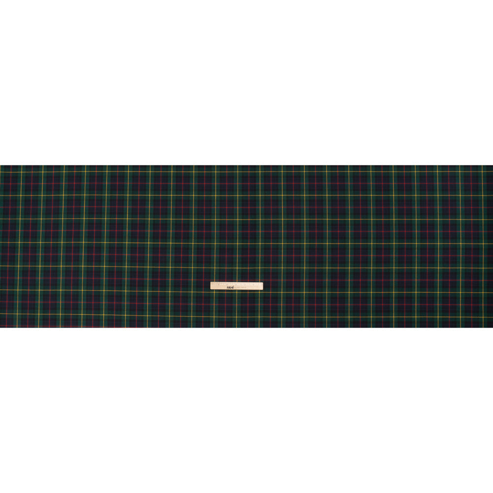 Virgin Wool Twill Made in Italy - Blue, Green, Red and Yellow Plaid