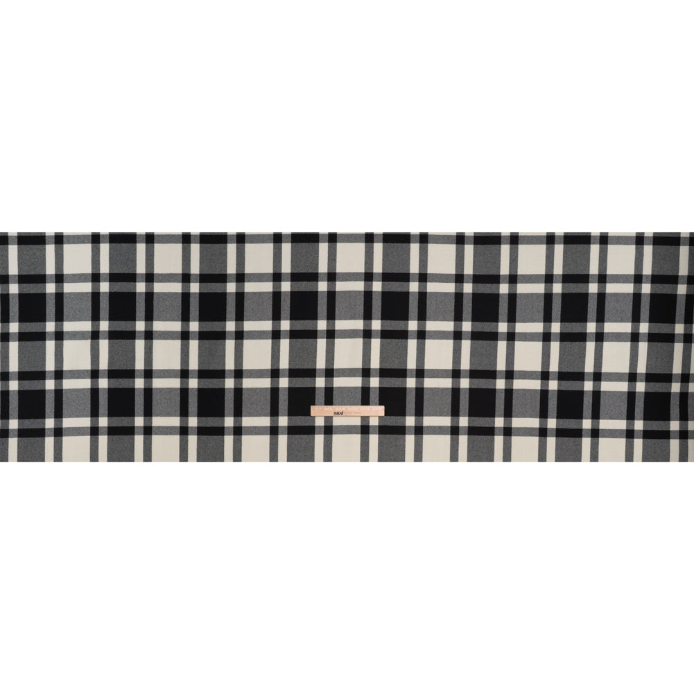 Virgin Wool Twill Made in Italy - Black and White Big Plaid