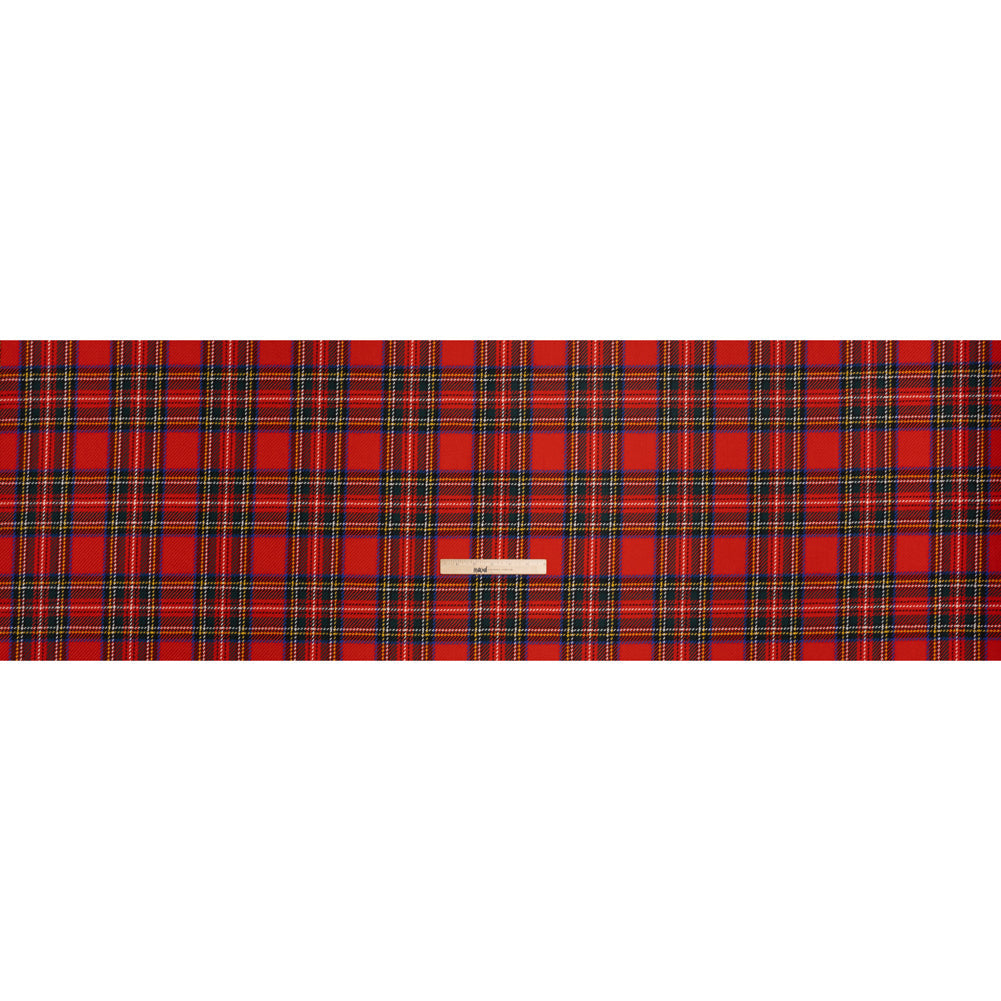 Heavy Virgin Wool Twill Made in Italy - Red, Blue and Green Plaid