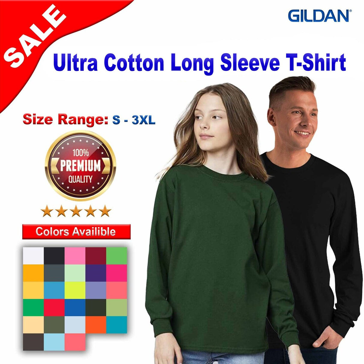 Gildan® Ultra Cotton Long Sleeve Crewneck T-Shirt