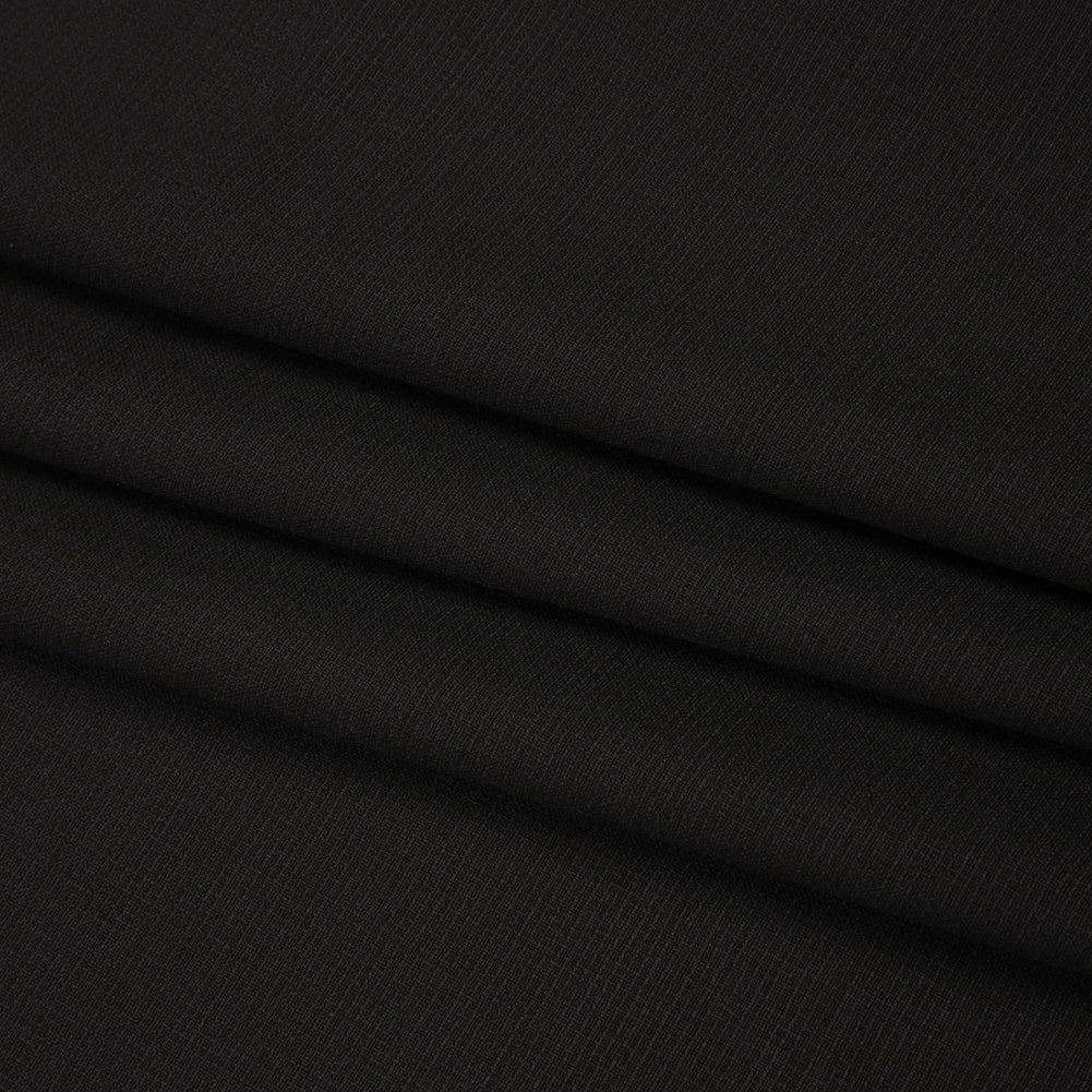Textured Stretch Wool Suiting - Black - Deadstock